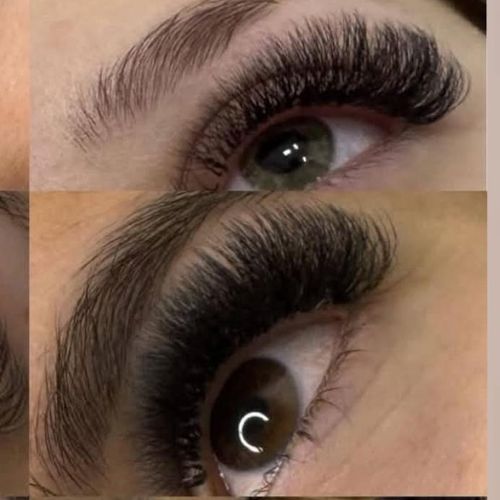Extensii de gene realizate în salon, fir cu fir, înainte și după